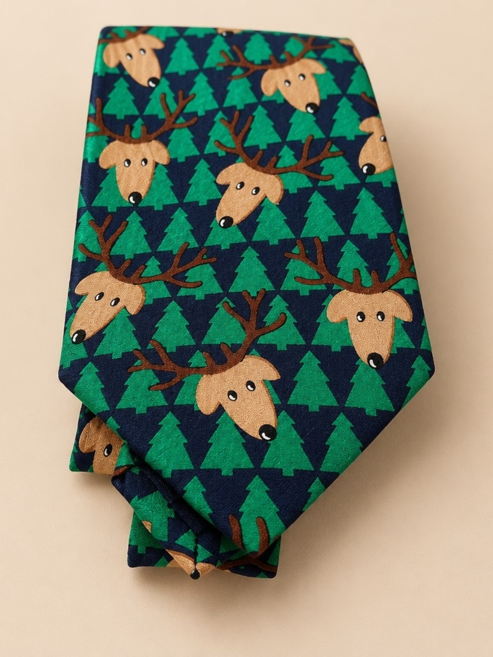 St. Nicholas Tie Shop Reindeer and Trees Silk Tie